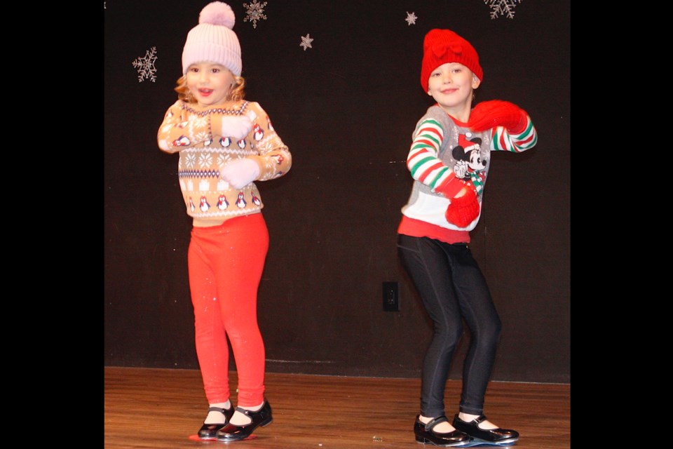 Kali Zurfluh and Lilly Hansen were among the 66 dancers with the Studio K Dance Gallery who performed at the Sundre Arts Centre this past Saturday, Dec. 14 for the group's annual Merry and Bright Christmas recitals. 
Simon Ducatel/MVP Staff