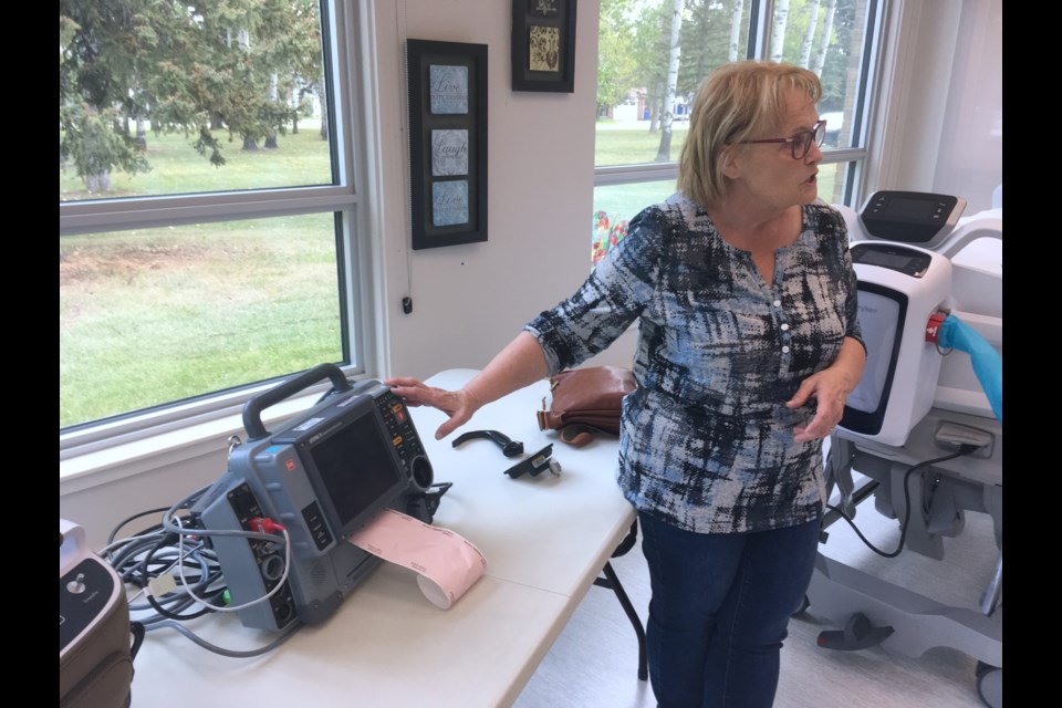 Audrey McKenzie, who is an RN as well as an educator and a member of the Sundre Hospital Futures Committee, offered some insight into the wide array of new equipment that was acquired over the past 16 months courtesy of funding raised during the committee’s third capital campaign. 
Simon Ducatel/MVP Staff