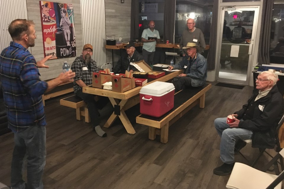 Paul Shippy, left, a local mental health therapist and advocate, helped line up arrangements to host an initial meeting to gauge local interest in establishing a men’s shed in Sundre. 
Simon Ducatel/MVP Staff