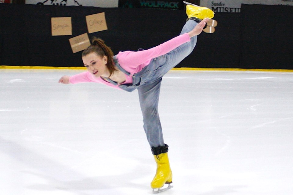 Jaycee Clark, a long-standing member of the Sundre Skating Club, performed her final routine on Sunday, March 16 at the Sundre Arena during the annual season wind-up ice carnival whose theme was A Toy Story Adventure. Although this was her last year with the club as she plans to pursue post-secondary studies in graphic design, Clark hopes to remain involved to help instruct in the future. Simon Ducatel/MVP Staff