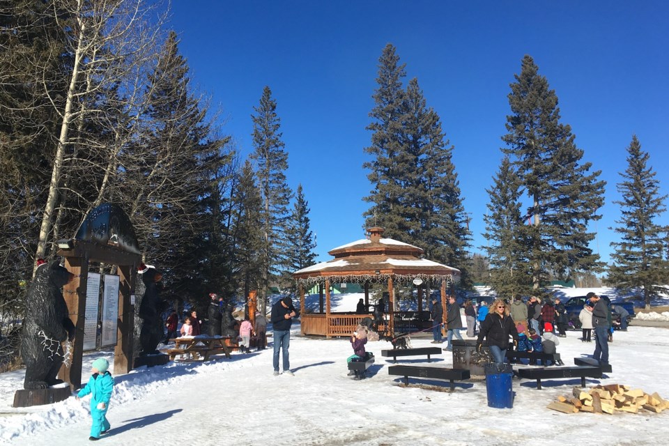 The ice sculptures for Winterfest 2024 were displayed throughout Sundre’s Greenwood Campground, which also served as a hub for people to gather and catch some lives tunes that were being performed from the community gazebo. Organizers attributed what they called a record-setting attendance on Feb. 18-19 in large part to above seasonal temperatures.
Simon Ducatel/MVP Staff 