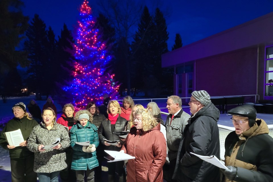 The Sundre Community Choir brought their melodic vocal cords and sang a few carols following the ceremony. The members also performed their first annual Christmas choir at the Sundre United Church on Sunday, Dec. 8 with plans for another scheduled for Tuesday, Dec. 10 at 7 p.m. with admission by donation and all welcome to attend.
Simon Ducatel/MVP Staff