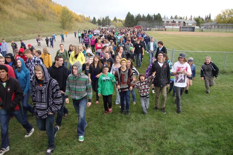 Helping out &#8211; Students walk for cancer research