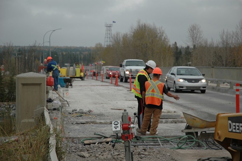 On the job &#8211; Workers continue with bridge rehabilitation work.