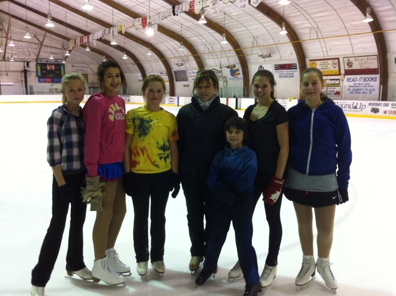 Sundre figure skaters practice