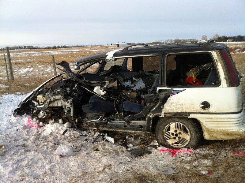 Firefighters extracted a man from this vehicle.