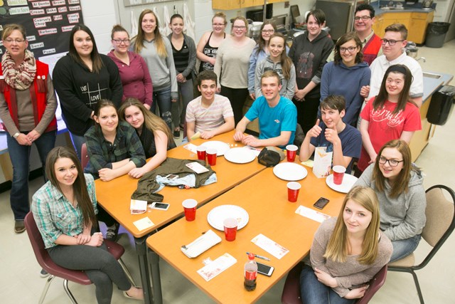 WELCOMING NEW LEO CLUB MEMBERS — Members of the Sundre High Leo Club welcomed several new students to their ranks during the club&#8217;s meeting at the high school on