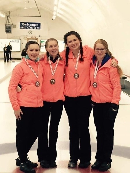 Team Fiselier, which includes Rachel Fiselier, Victoria Taylor, McKenzie McElhinney — former Sundre junior curlers — as well as Cody Wilson, placed second following the Feb.