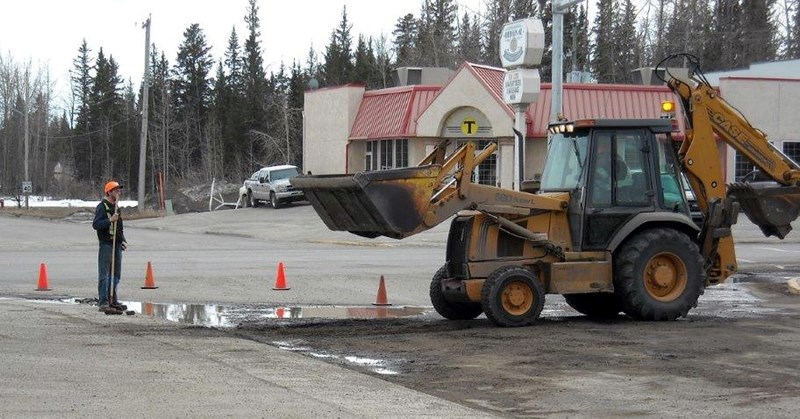 Potholes that are situated in drainage paths and fill up with meltwater cannot be properly repaired until conditions dry up more, said Jim Hall, the Town of Sundre&#8217;s