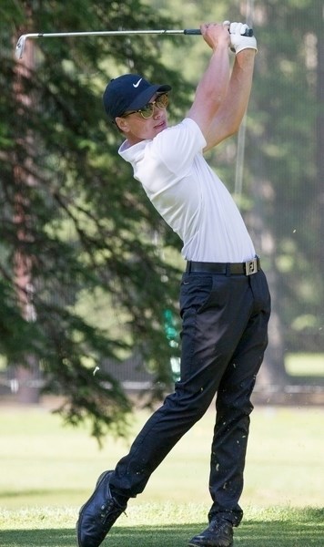 Chris Horton takes a drive shot on June 21 during the four-day-long Scott Venturo Alberta Open Championship at the Sundre Golf Club, where 96 pro and amateur players from