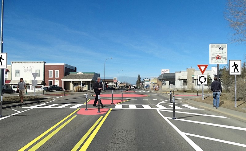 Although the roundabouts on Main Avenue have been deployed, weather conditions have delayed the completion of painting lanes and pedestrian crossings, as well as installing