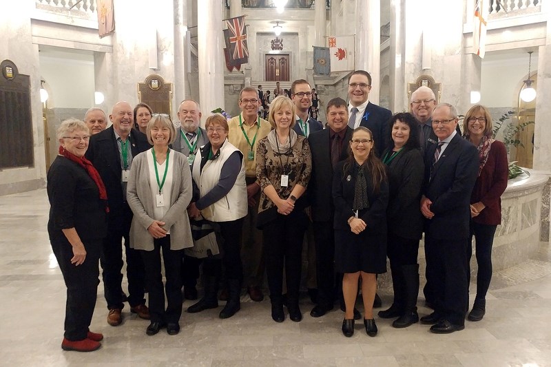 A delegation of local officials, medical professionals and community members recently went to Edmonton with MLA Jason Nixon, back row third from the right, to push the case