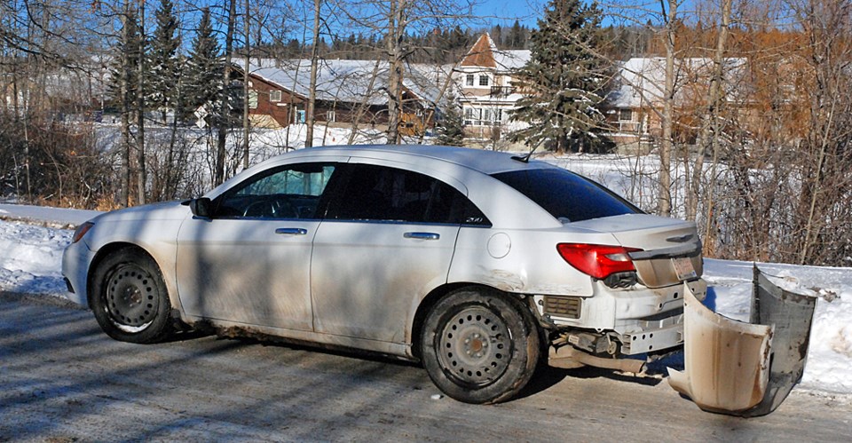 No one was injured when the driver of this vehicle attempted to make a northbound turn onto Centre Street from First Avenue NW last Wednesday, Jan. 3. After coming to a stop