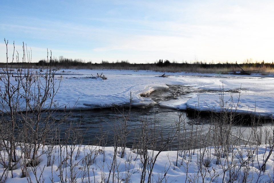 Albeit undeniably beautiful, the Red Deer River can at this time of year also be treacherous as ice slowly but surely begins to melt. This picture of the river was captured