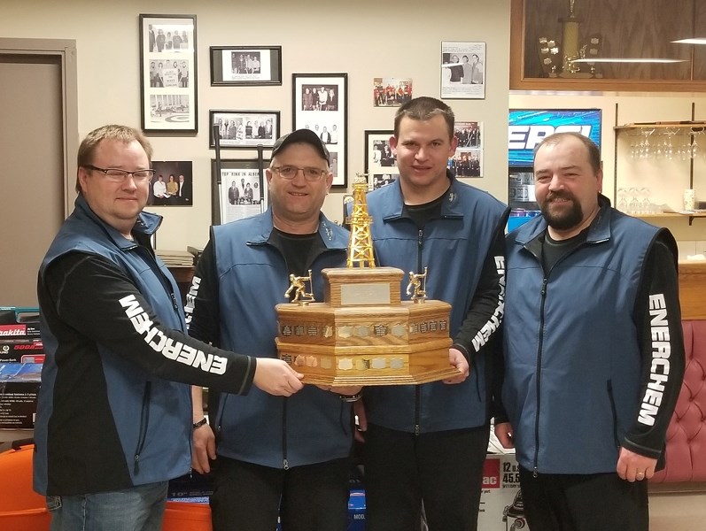 The 30th annual Sundre Oilmen&#8217;s bonspiel A event winners were Brad Bouchard, Dale Black, Marty Umscheid and Kevin Bouchard, who made up the Enerchem rink, which