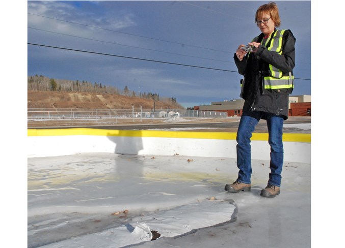 outdoor rink damaged