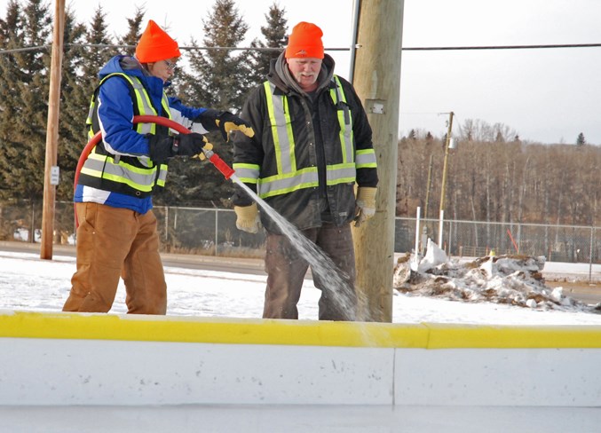 outdoor rink prep