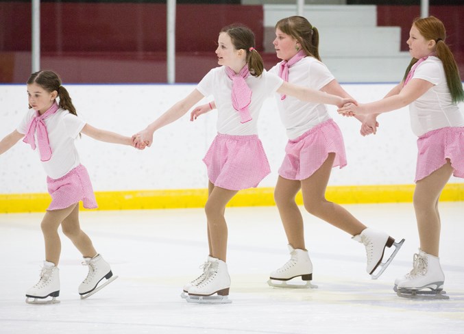  A group of skaters performs to the song Cotton Eye Joe.