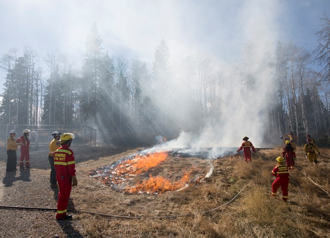  Although windy conditions caused some concerns, the crews were able to safely finish the controlled burn near the water plant by doing smaller portions of land at a time.