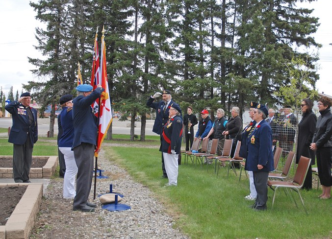  Almost two dozen people, including members of the Sundre Royal Canadian Legion Branch #223, attended the ceremony observing the 75th anniversary of D-Day.