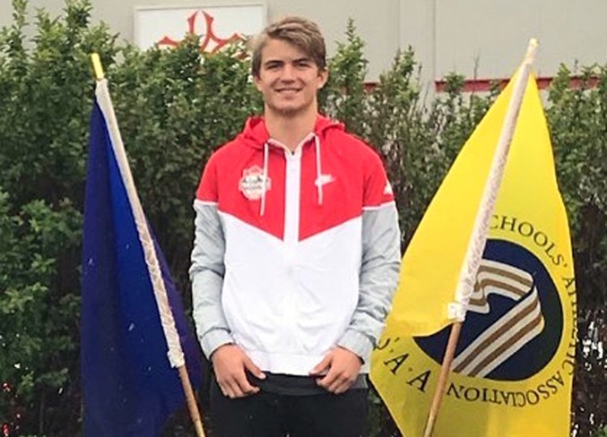  Evyn Read won a gold medal in the intermediate boys' pole vault at the provincial meet that was held in Calgary on June 7-8.