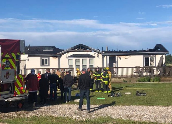  The blaze took the better part of an hour to put out and some volunteer firefighters stayed on scene after to help clear out the damaged house.