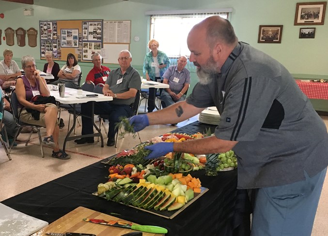  Chef Derek Ralph, owner of Twisted Pantry, offered some tips on how to set up an appealing and appetizing charcuterie board on Wednesday, July 24 at the Sundre West Country Centre during the second Lunch and Learn session that was made possible courtesy of federal funding from the Horizons for Seniors grant.