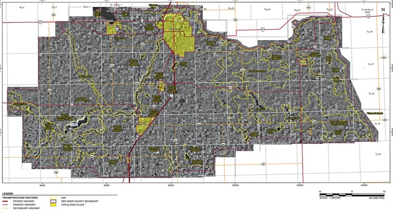 Environmentally significant areas are outlined in yellow on the map.