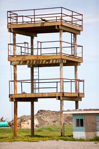 A new training tower on the grounds of the Olds Fire Department training facility on the outskirts of Olds.