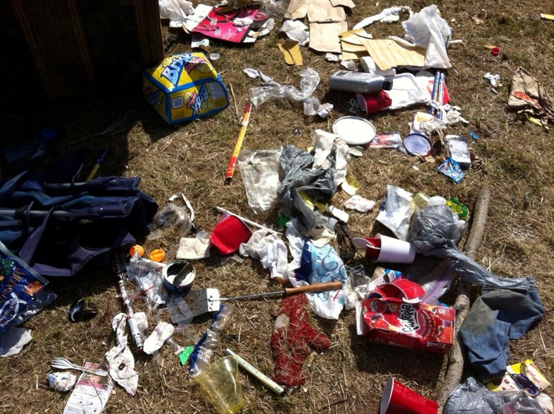 Some of the debris left at a random campsite near Beaver Lake northwest of Sundre.