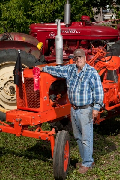 Dick Ross with his first-place-winning tractor.