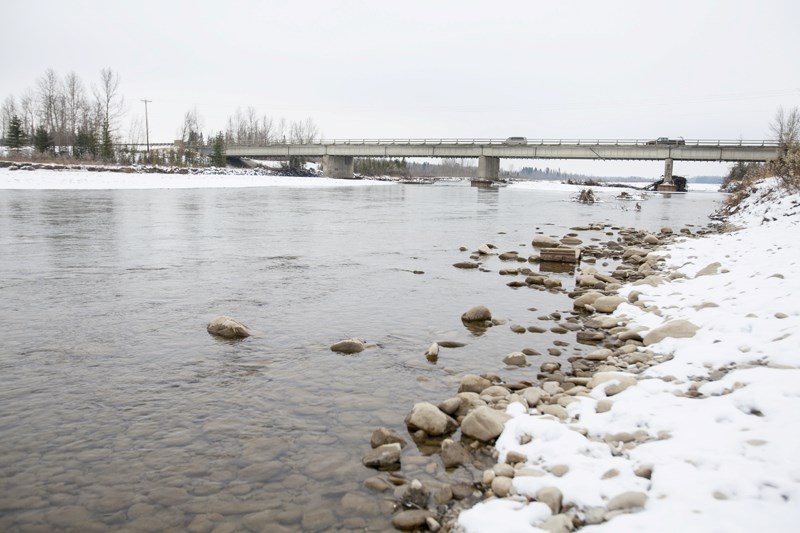 Traffic moves on the Highway 27 bridge over the Red Deer in Sundre last week.