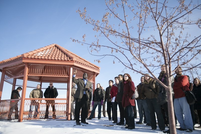 Guests tour Olds College last week.