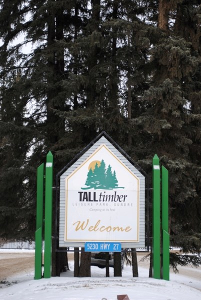 The entrance to the Tall Timber site