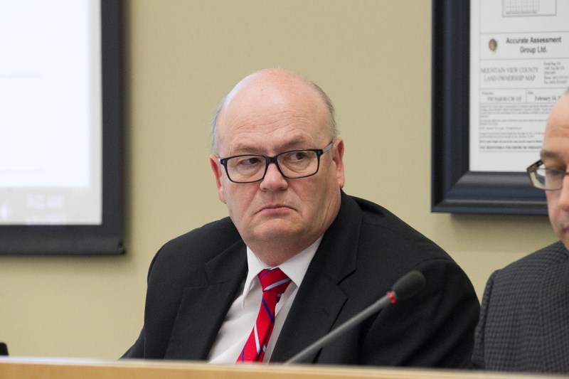 Tony Martens, county CAO, takes part in the April 12 council meeting.