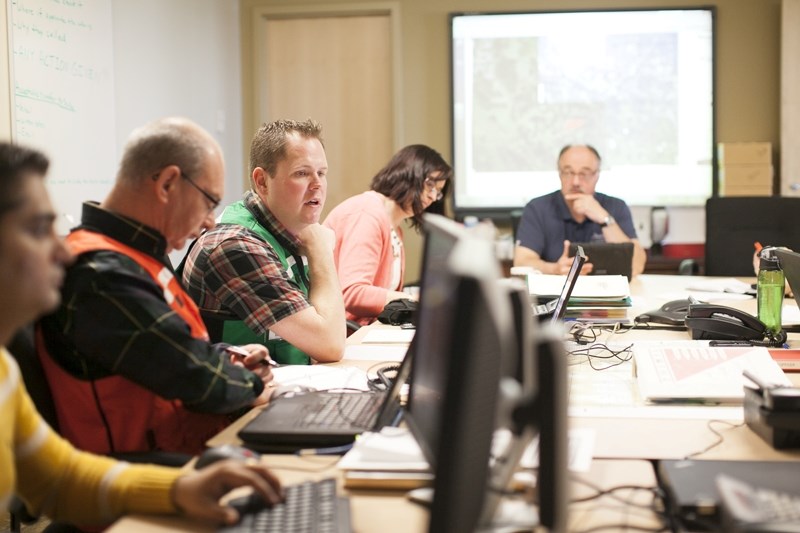 Participants at a recent mock exercise.