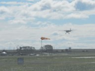 A plane comes in for a landing at Olds-Didsbury airport.