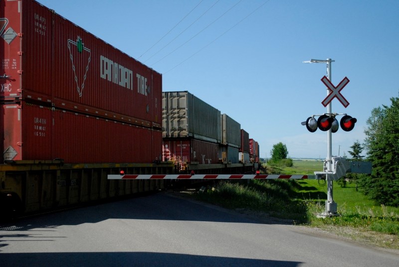 A train moves through Carstairs last week.