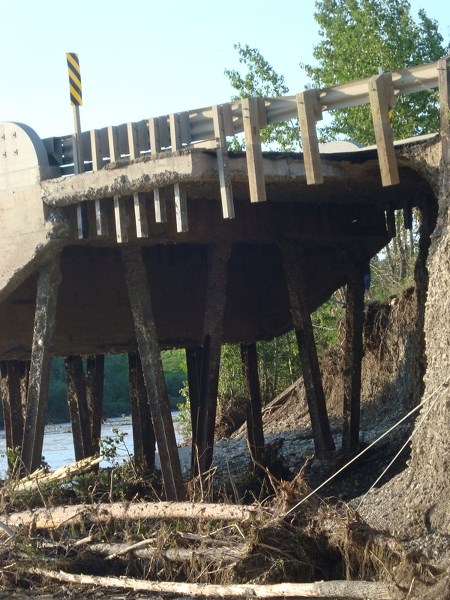 The heavily damaged Garrington Bridge.