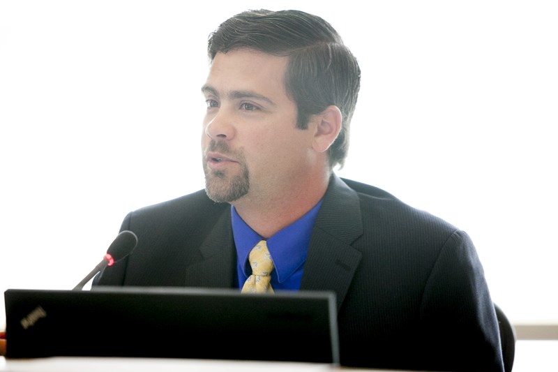 Jeff Holmes speaks at a recent council meeting.