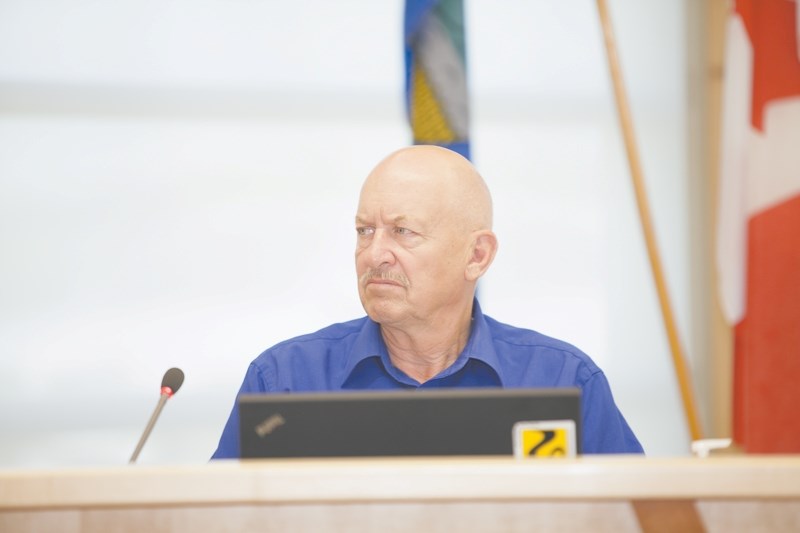 Reeve Bruce Beattie takes part in a council discussions.