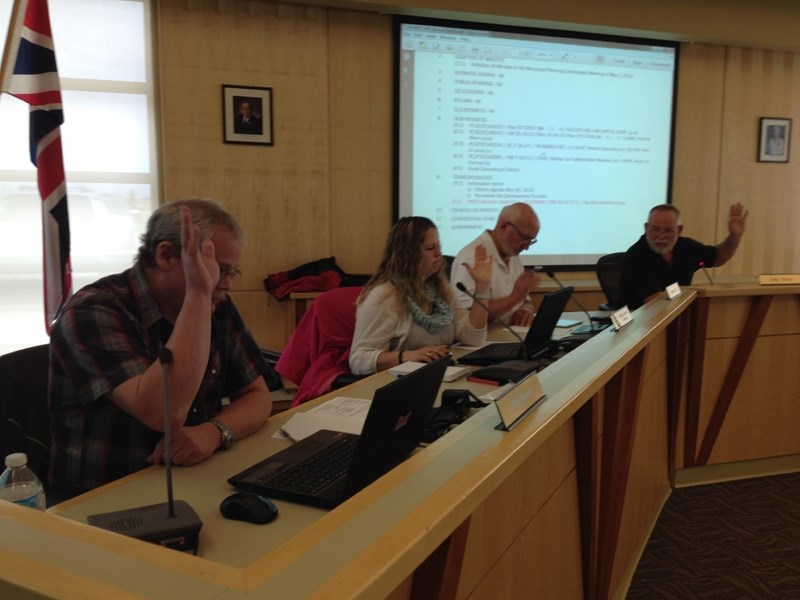 Muncipal planning commission members vote at a recent meeting.