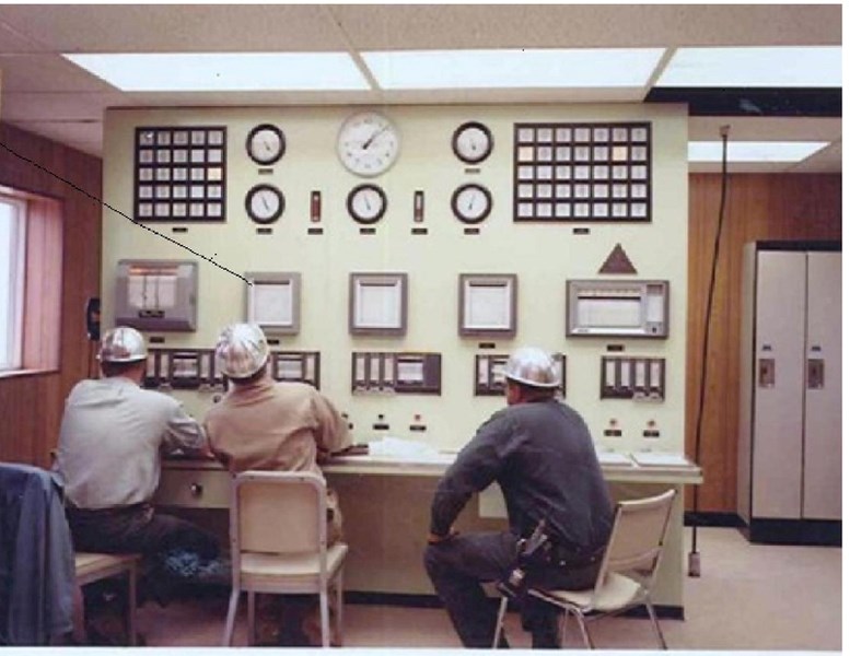 A look in the 1972 control room at the plant.