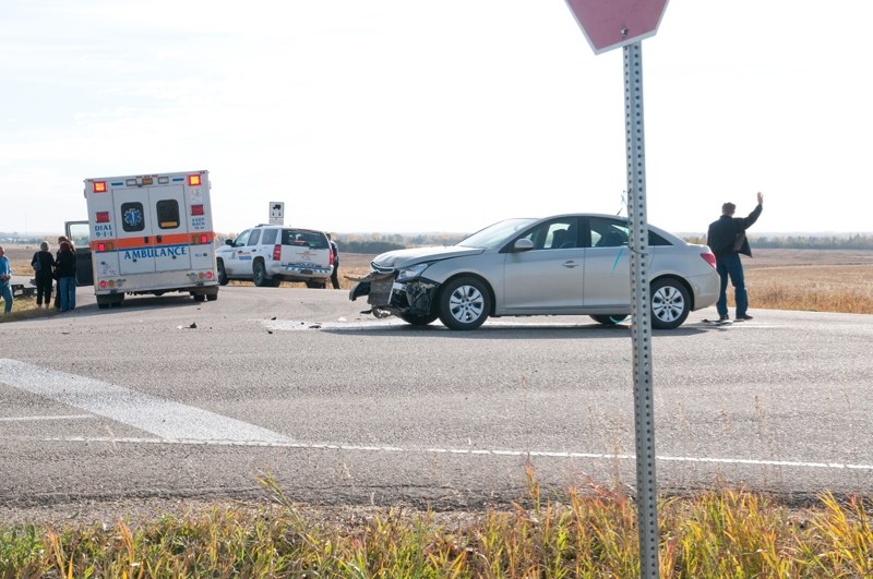 Crews work at a recent accident scene.