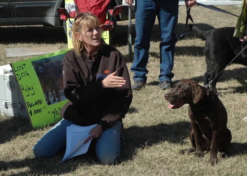 Kim Taylor takes part in a search.