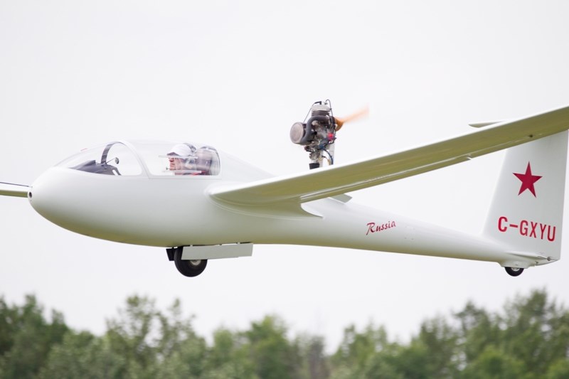 Peter Timm takes off from the Netook Gliding Centre in his Pipestrel Taurus self-launching sailplane during the national soaring championships in June.