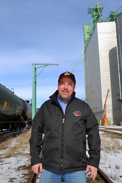 Jason Lenz, the vice-chairman of Alberta Barley and a Sylvan Lake-area farmer, at the north Niobe malting elevator last week, where Red Deer County&#8217;s first-ever modern