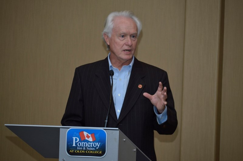 Senator Doug Black speaks at the Pomeroy Inn &#038; Suites in Olds on Sept. 13. Black&#8217;s speech about Alberta 2.0, an economy less dependent on the energy sector, was