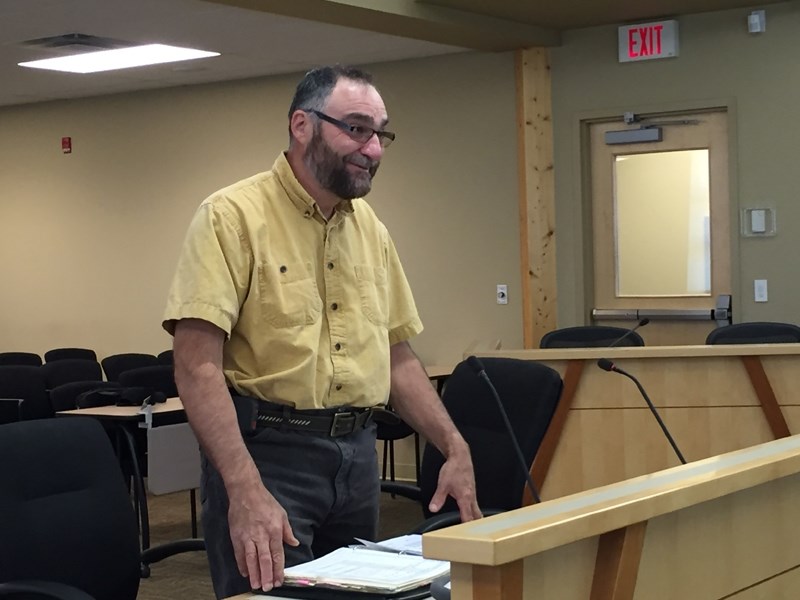 Grant Lastiwka, with Alberta Agriculture in Olds, speaks with members of the Mountain View County agricultural service board.