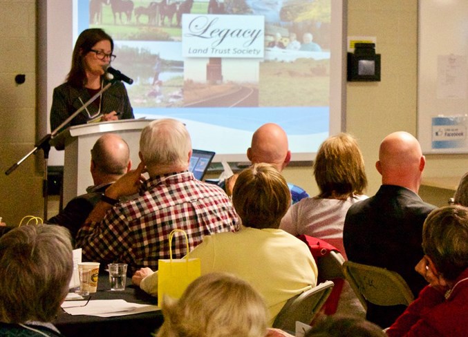 Kim Good addresses the recent Legacy Land Trust Society annual general meeting.